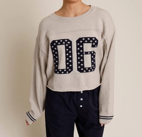 Cold Weather Knitwear High Density Weave 06 Athletics Cropped Sweater In Beige