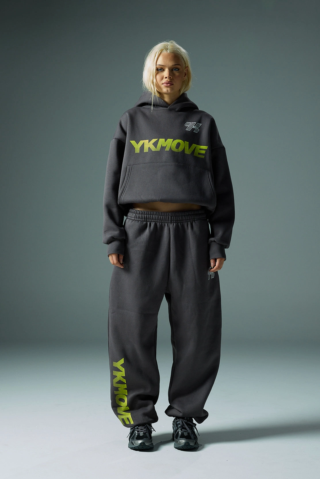 Matching Set silk blend YK Move Activate Hoodie | Charcoal
