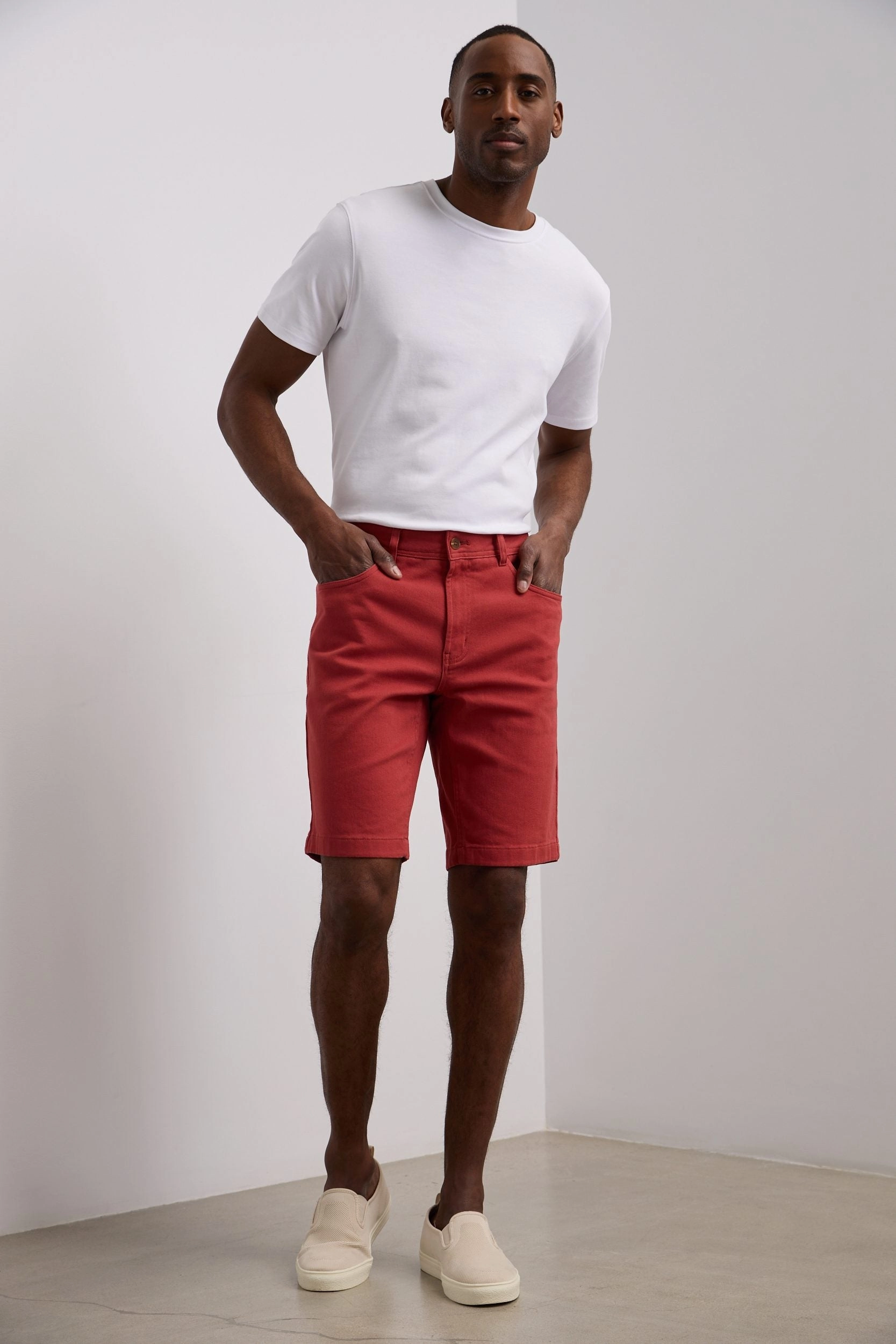 5 pocket twill bermuda shorts RollUpFasten