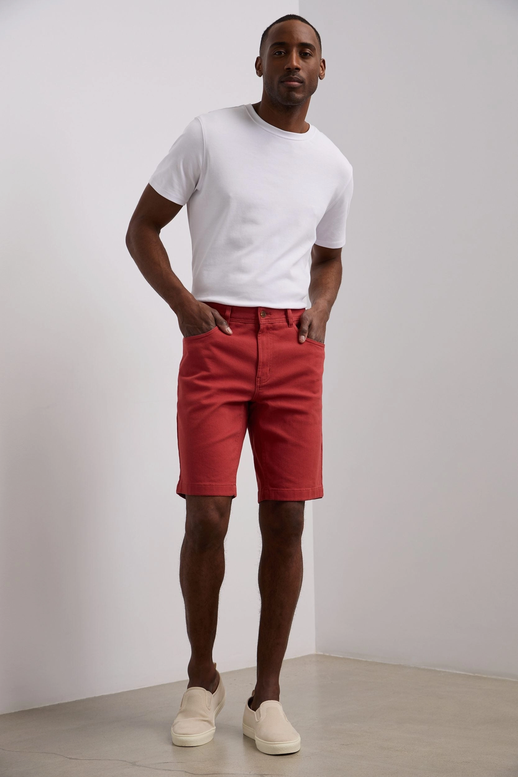 5 pocket twill bermuda shorts Non Irritating Tags