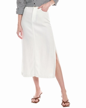 7 For All Mankind Midi Denim Skirt Abstract Motif