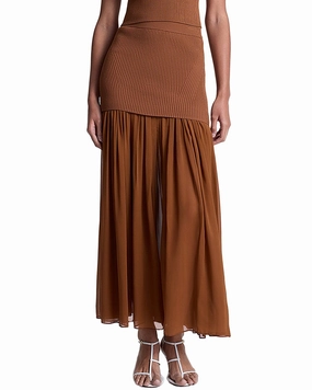A.L.C. Hayden Silk-Trim Skirt Crisp Look Personality Style