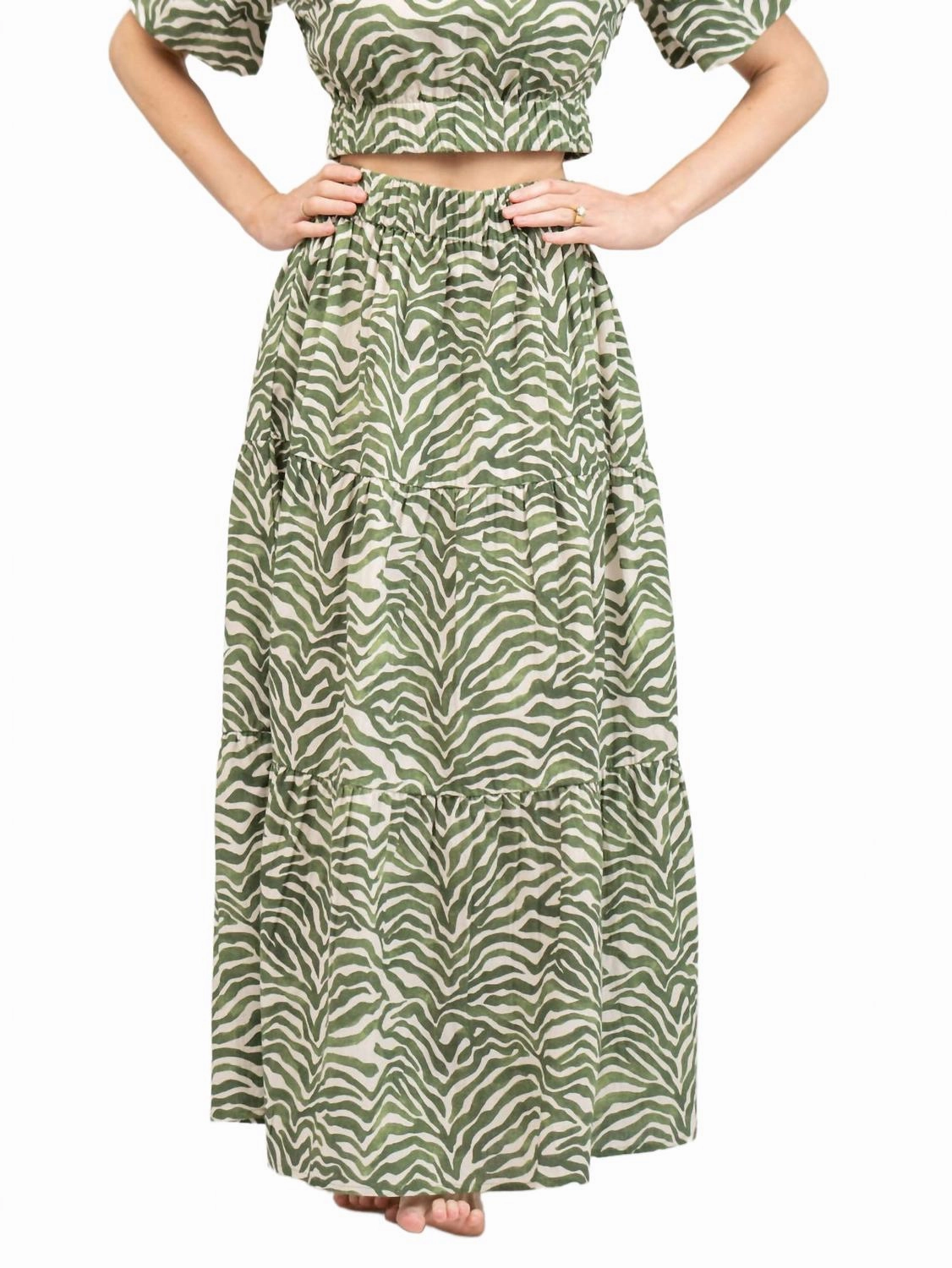 Abby Midi Skirt In Zebra Travel Ready Comfy Look