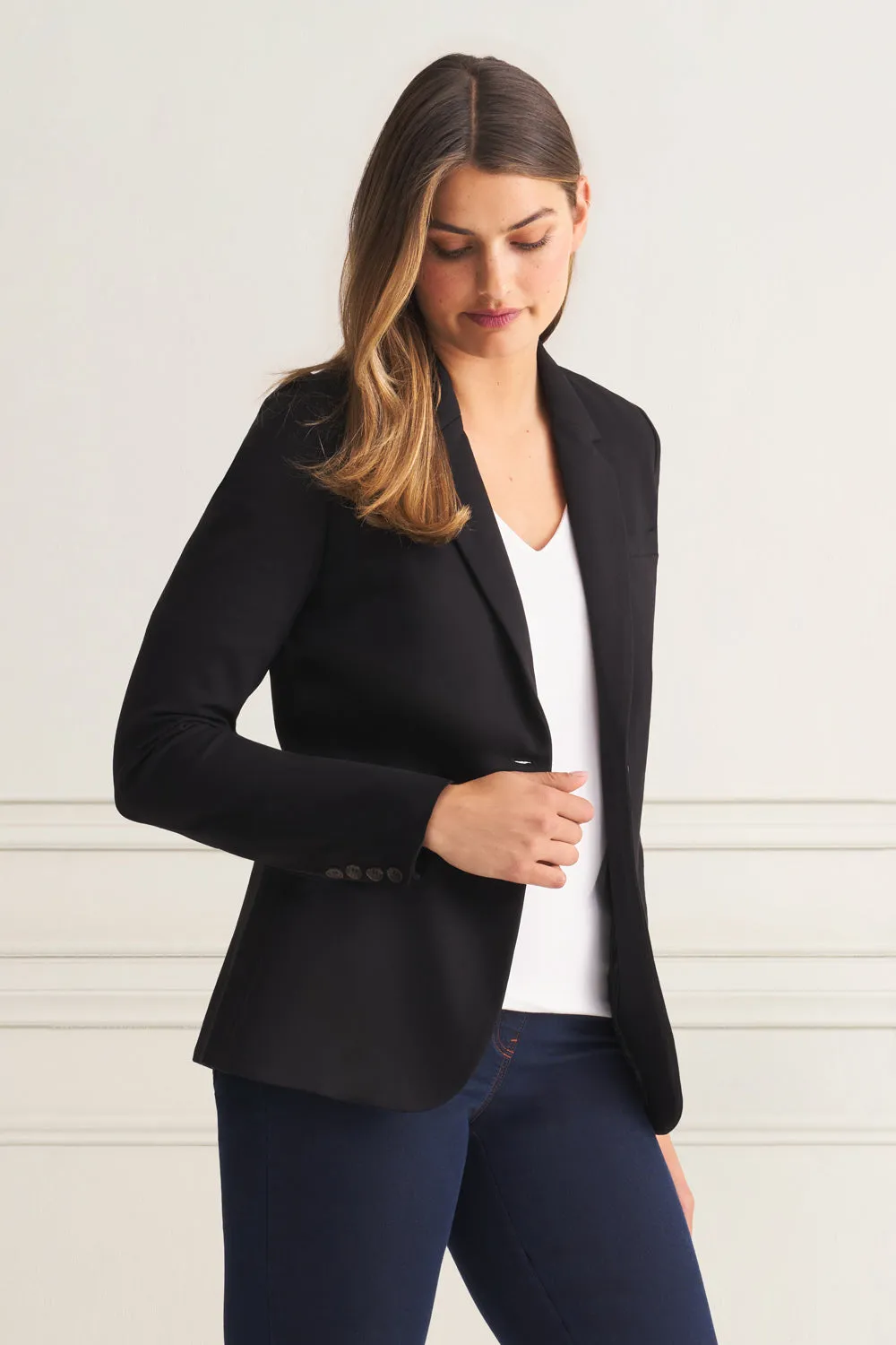 clean design Classic Ponte Blazer - Black