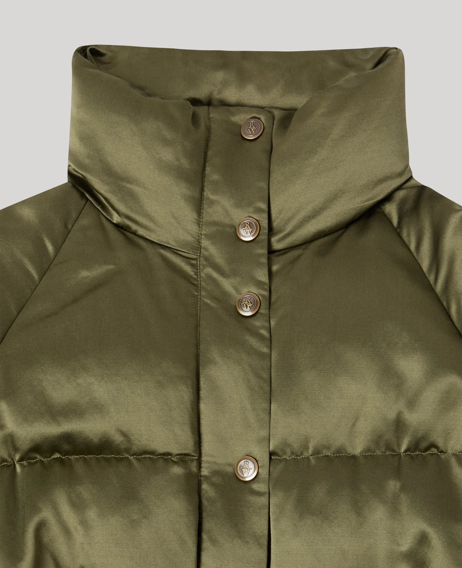 Eco Friendly Fabric Brompton Silk Wool Puffer Jacket
