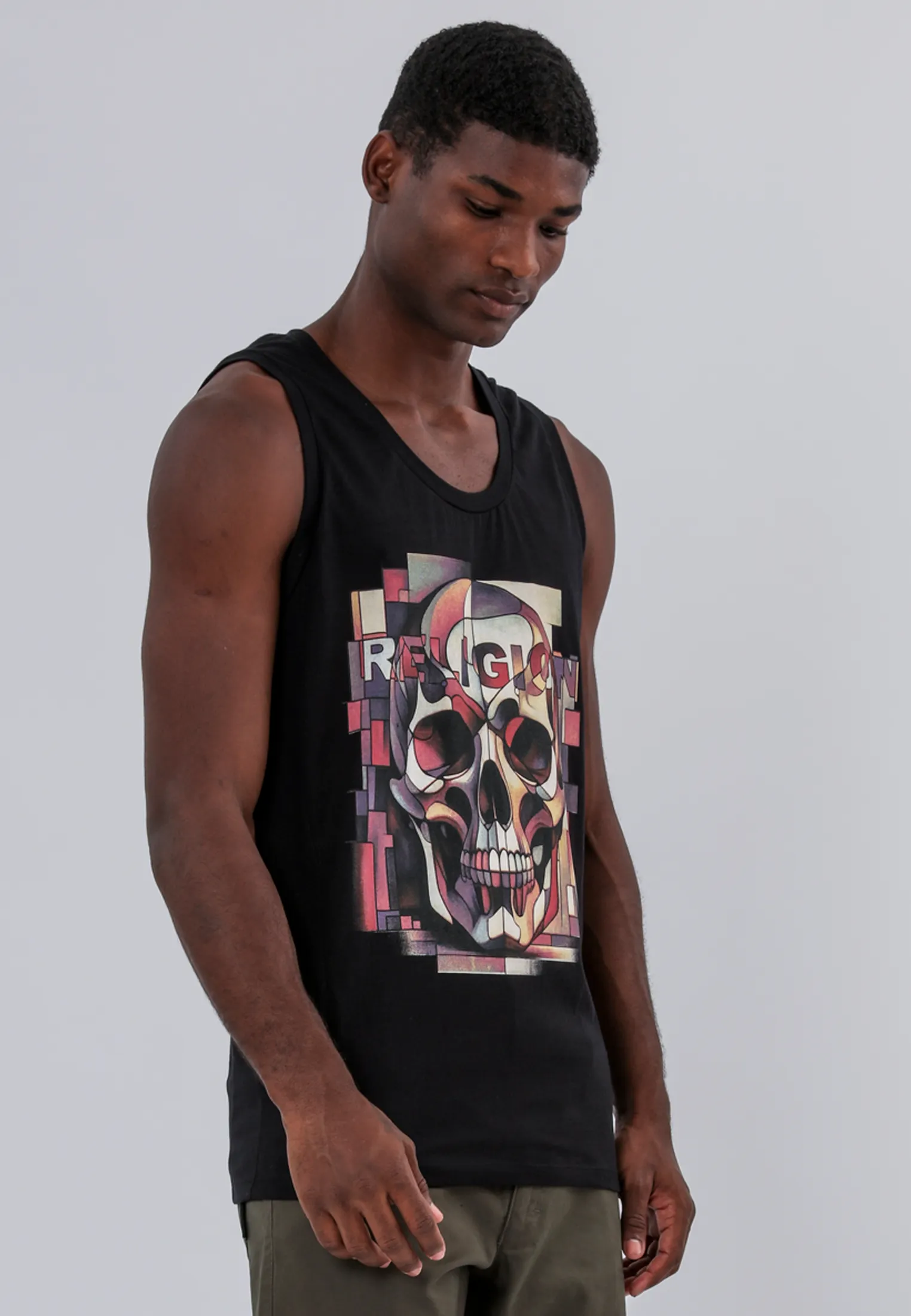 Classic Layer Wear Fashionable Option ABSTRACT VEST BLACK