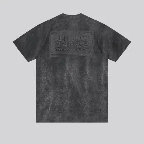 Camping practicality Premium Cotton ACID INJECTED T-SHIRT WASHED CHARCOAL