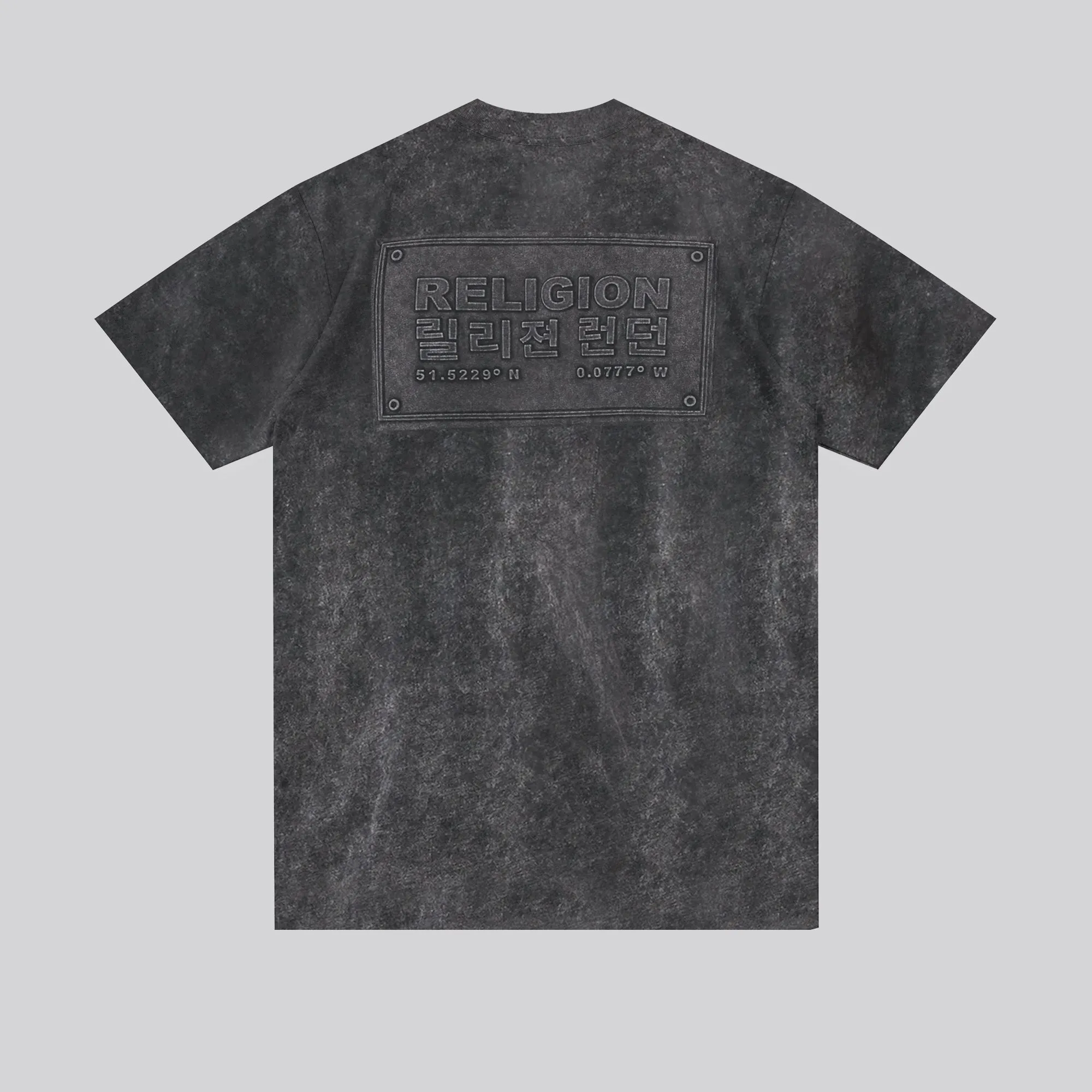 Flexible Neckline Everyday Top ACID INJECTED T-SHIRT WASHED CHARCOAL