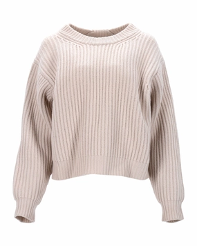 Modern Look Acne Studios Knit Sweater in Ecru Wool