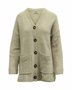 Layered Thermal Core Winter Comfort Layer Acne Studios Knitted Oversize Cardigan in Beige Wool