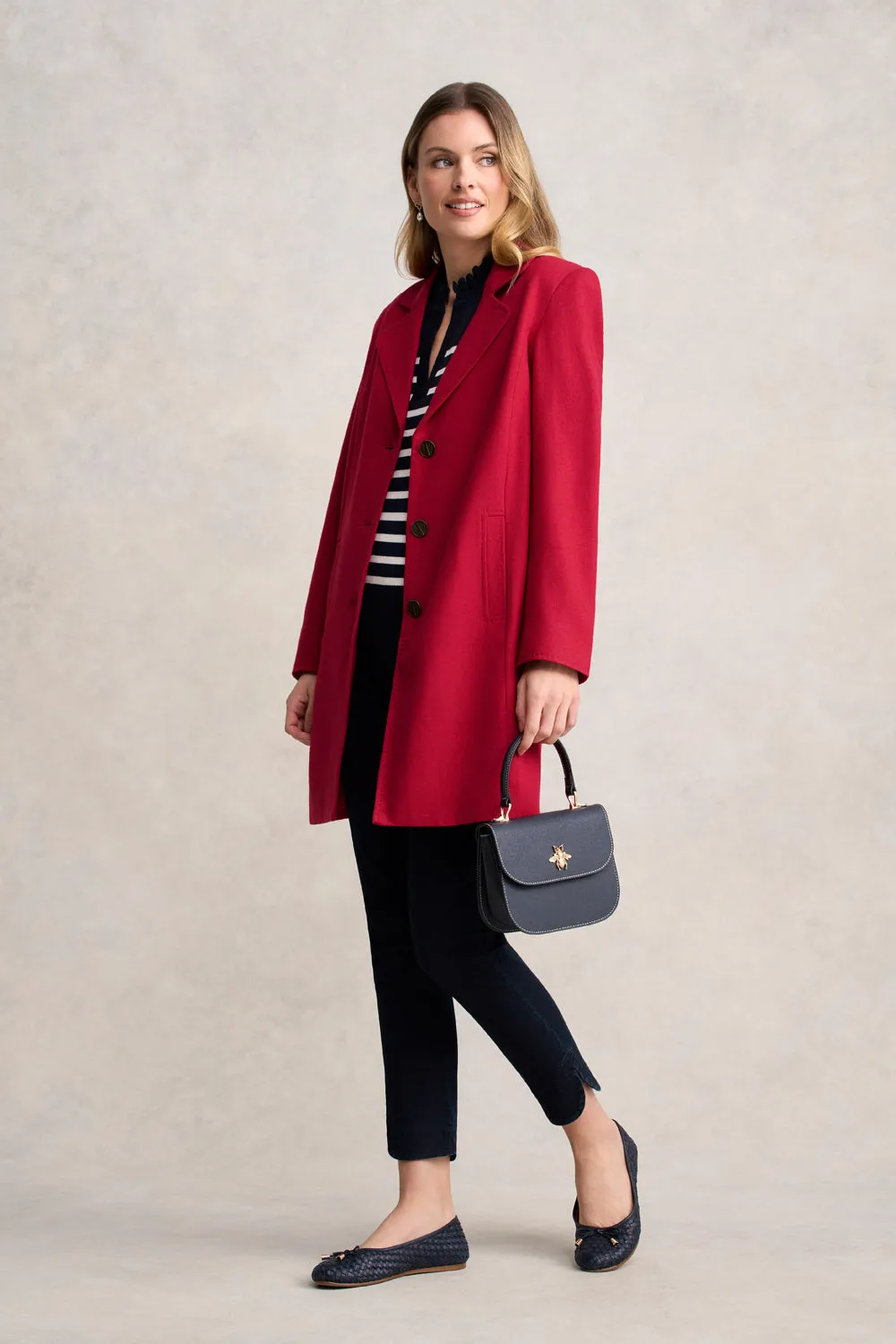 Weekday Street Look Wool Coat - Rouge