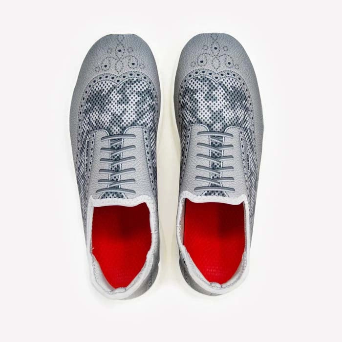 Mens Psudo Wing Tip in Grey Supportive Heel Cup