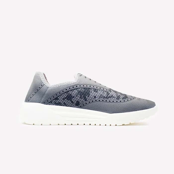 Mens Psudo Wing Tip in Grey Fashionable Fit River Jog