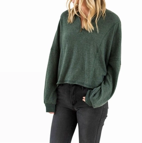 Ada Cozy Half Zip Pullover In Midnight Emerald Soft Comfort