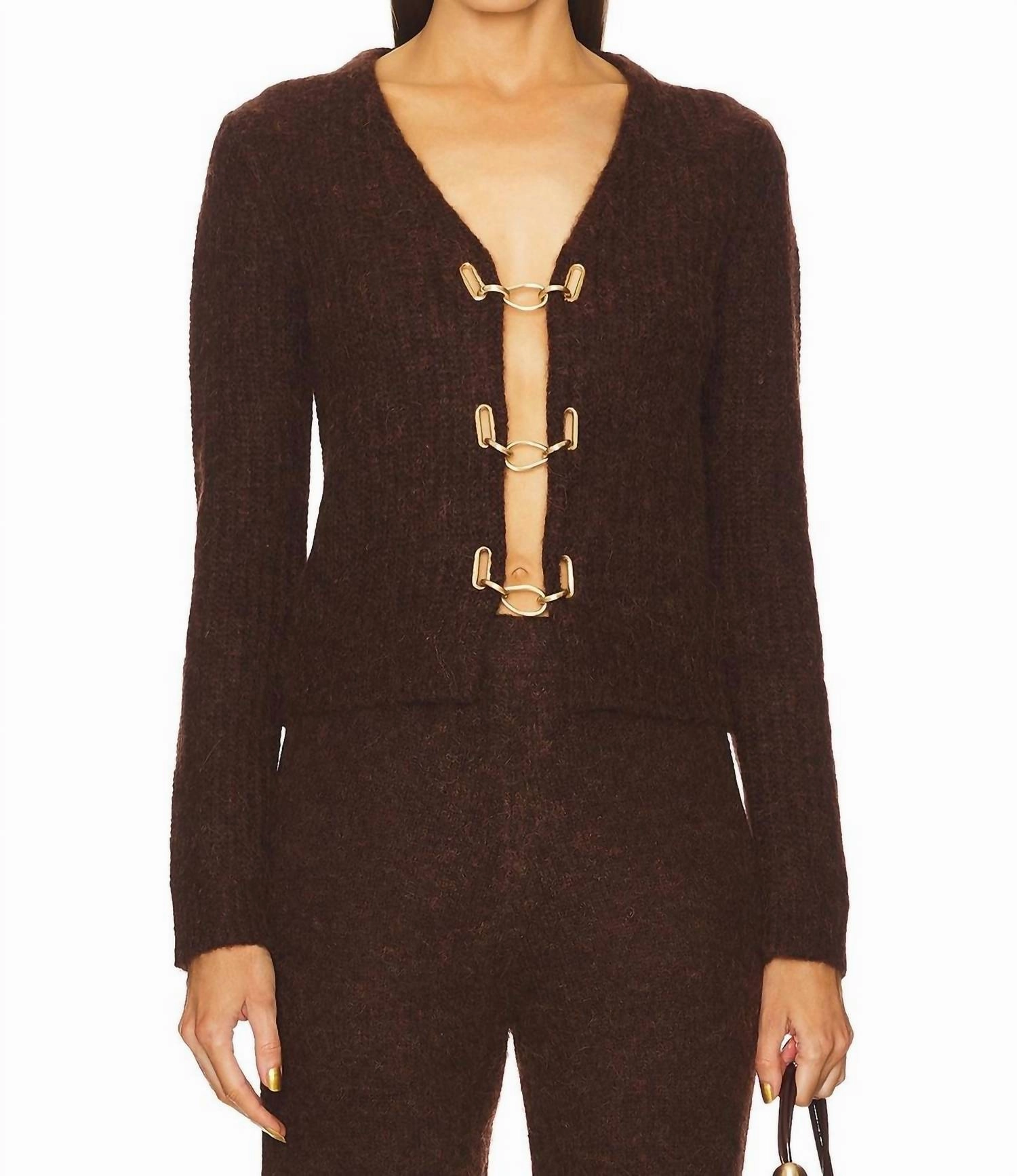 Adele Knit Cardigan In Java Knit Fabric Seasonal piece