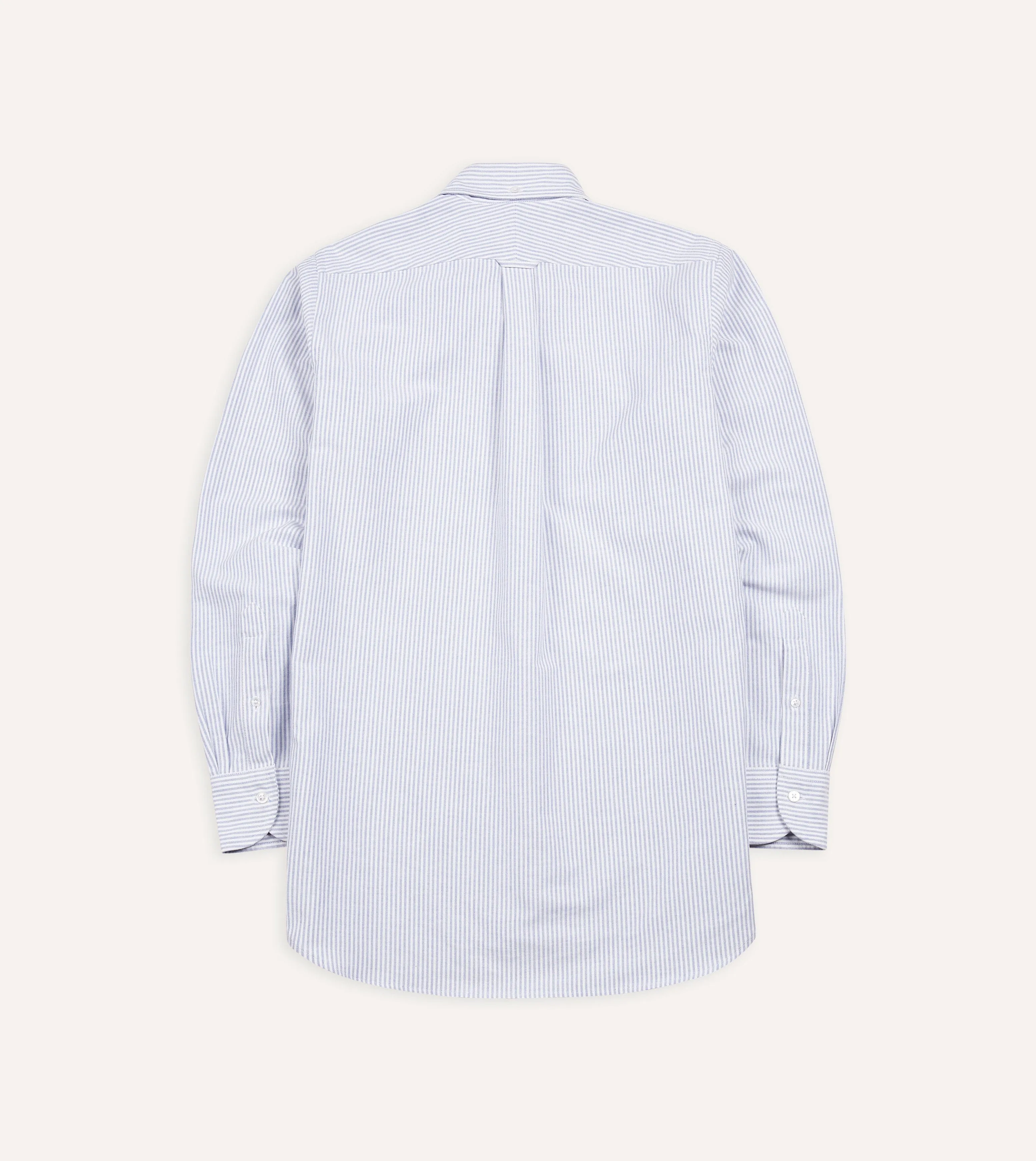 Blue Ticking Stripe Cotton Oxford Cloth Button-Down Shirt Stylish Element
