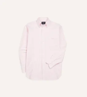 Pale Pink Ticking Stripe Cotton Oxford Cloth Button-Down Shirt Urban Edge Business casual