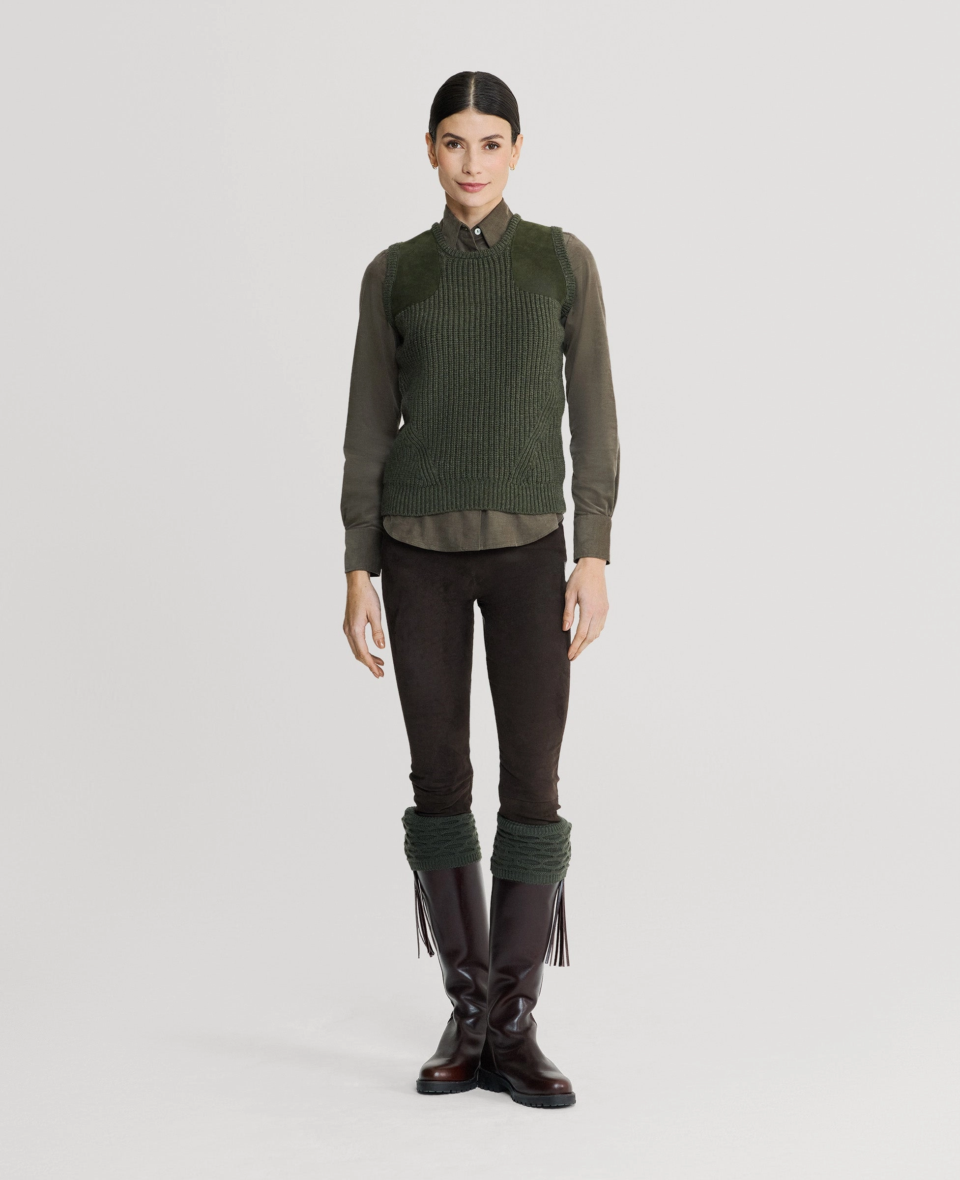 Kinalba Crew Neck Tank with Alcantara Patches Daily Ready