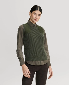 Sweater Care Guide Weekend Style Kinalba Crew Neck Tank with Alcantara Patches