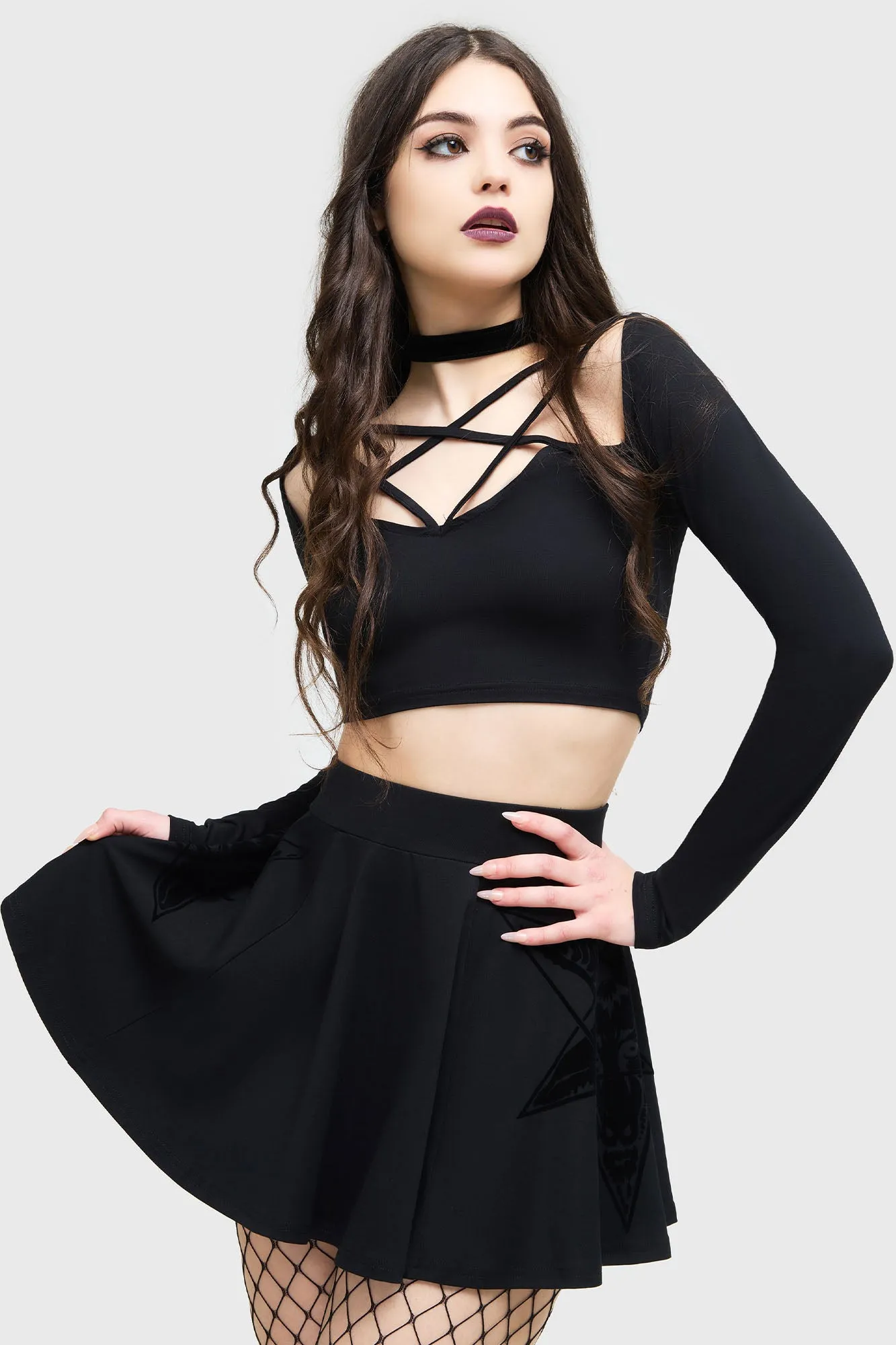 One size fits most Stretch Material Mephistar Skirt