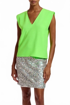 Weekend Ready Ferlin Sequin-Embellished Mini Skirt In Silver