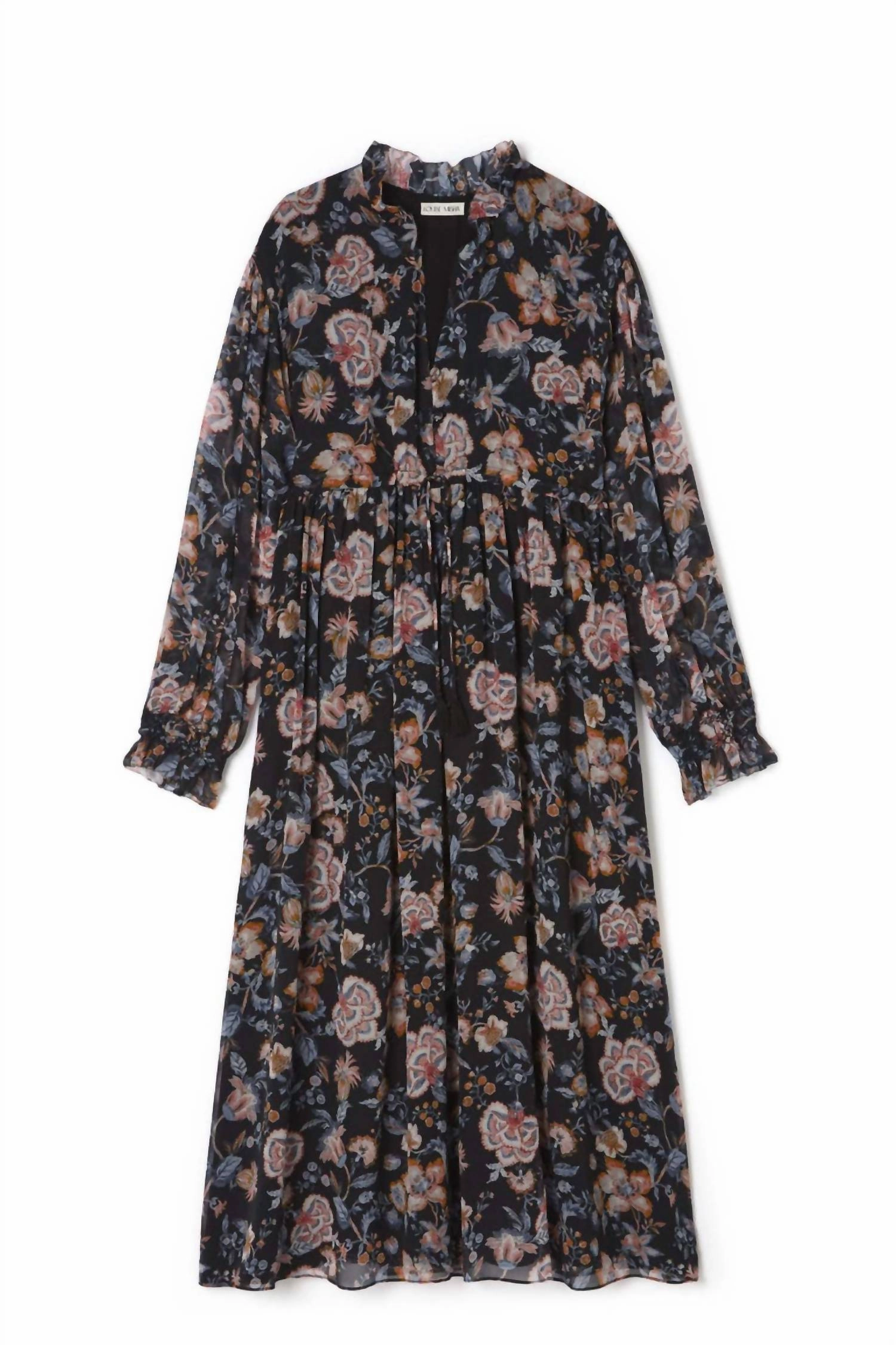 Opaque Lining Modern Edge Chella Maxi Dress In Charcoal Tpical Loon