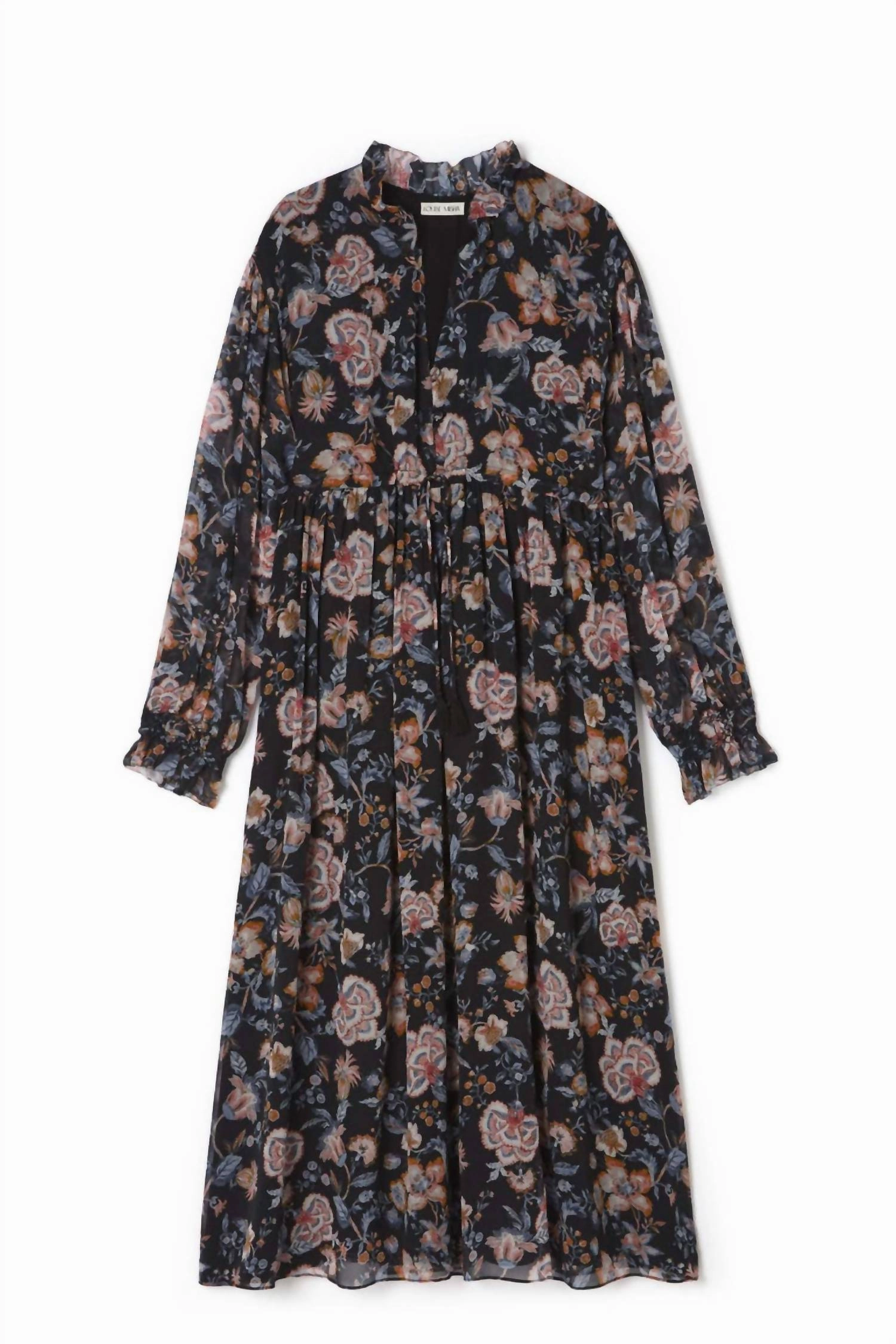 Smart Look Beach Day Chella Maxi Dress In Charcoal Tpical Loon