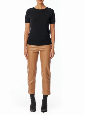 Comfy Knitwear Look Alex Short Sleeve Sweater In Black
