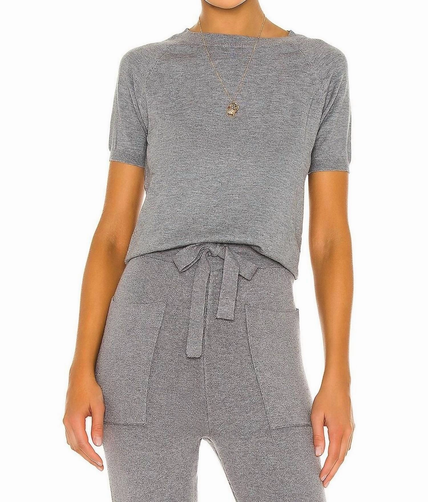 Knitwear Comfort Alex Short Sleeve Sweater In Heather Grey