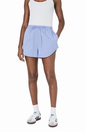 Alexis Cotton Drawstring Short In Oxford Blue Camouflage Pattern No Slip Grip