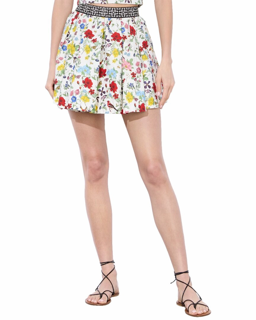 Adjustable Ties alice   olivia Haven Linen-Blend Skirt