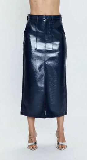 Alice Utility Skirt In Navy Vinyl Family Celebration