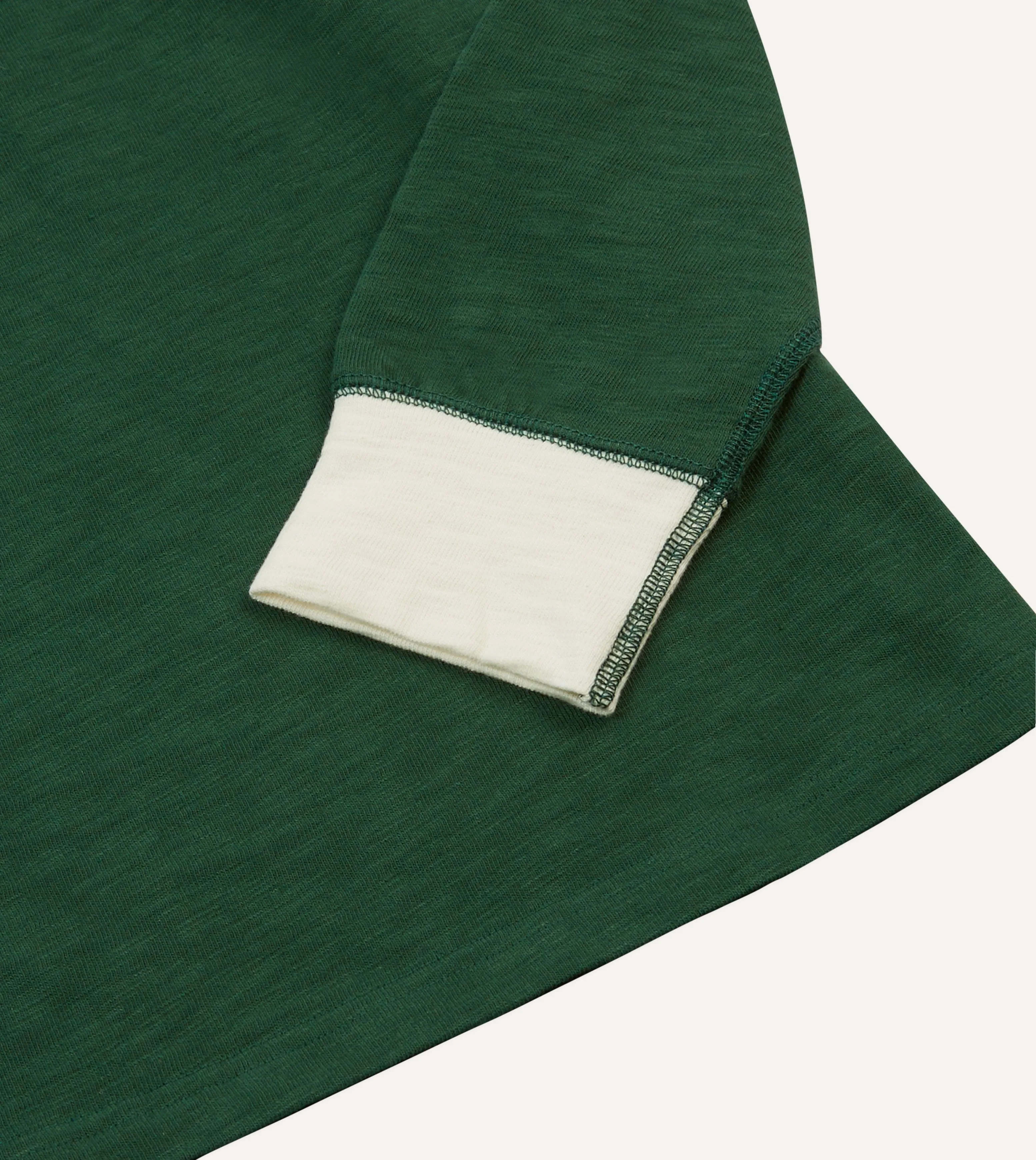 Festive Look Sheer Panel Green and Ecru Chevron Flam?? Cotton Rugby Shirt