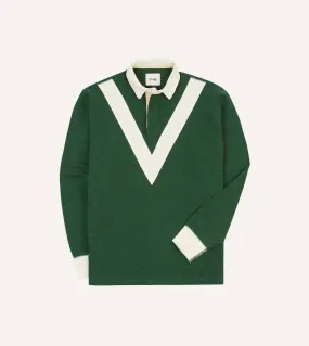 Statement Piece Eco-friendly Green and Ecru Chevron Flam?? Cotton Rugby Shirt