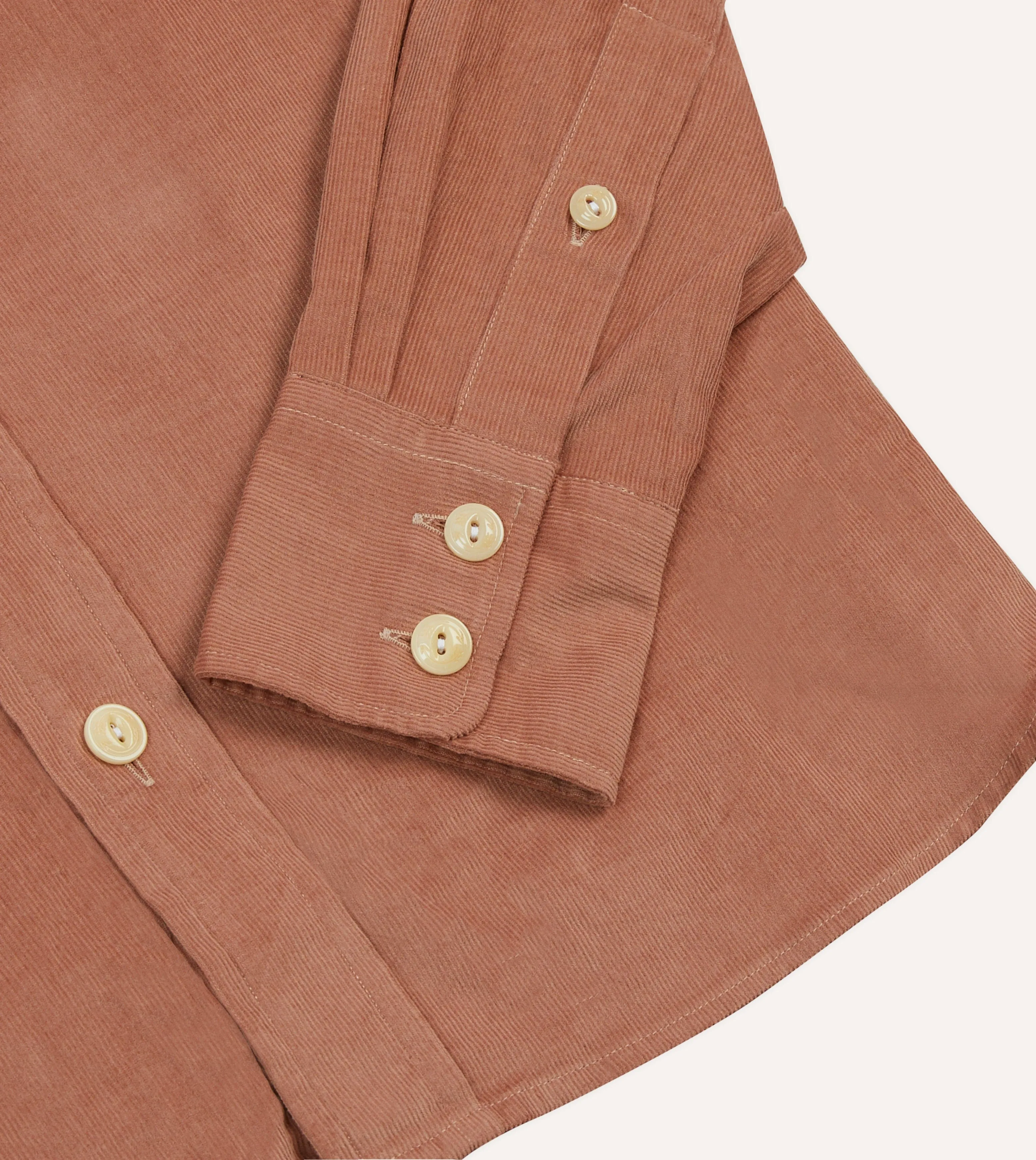 Washed Red Corduroy Two-Pocket Western Shirt Anti Pilling Surface