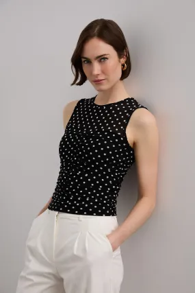Polka dots micro mesh top Chic Design StretchFabric