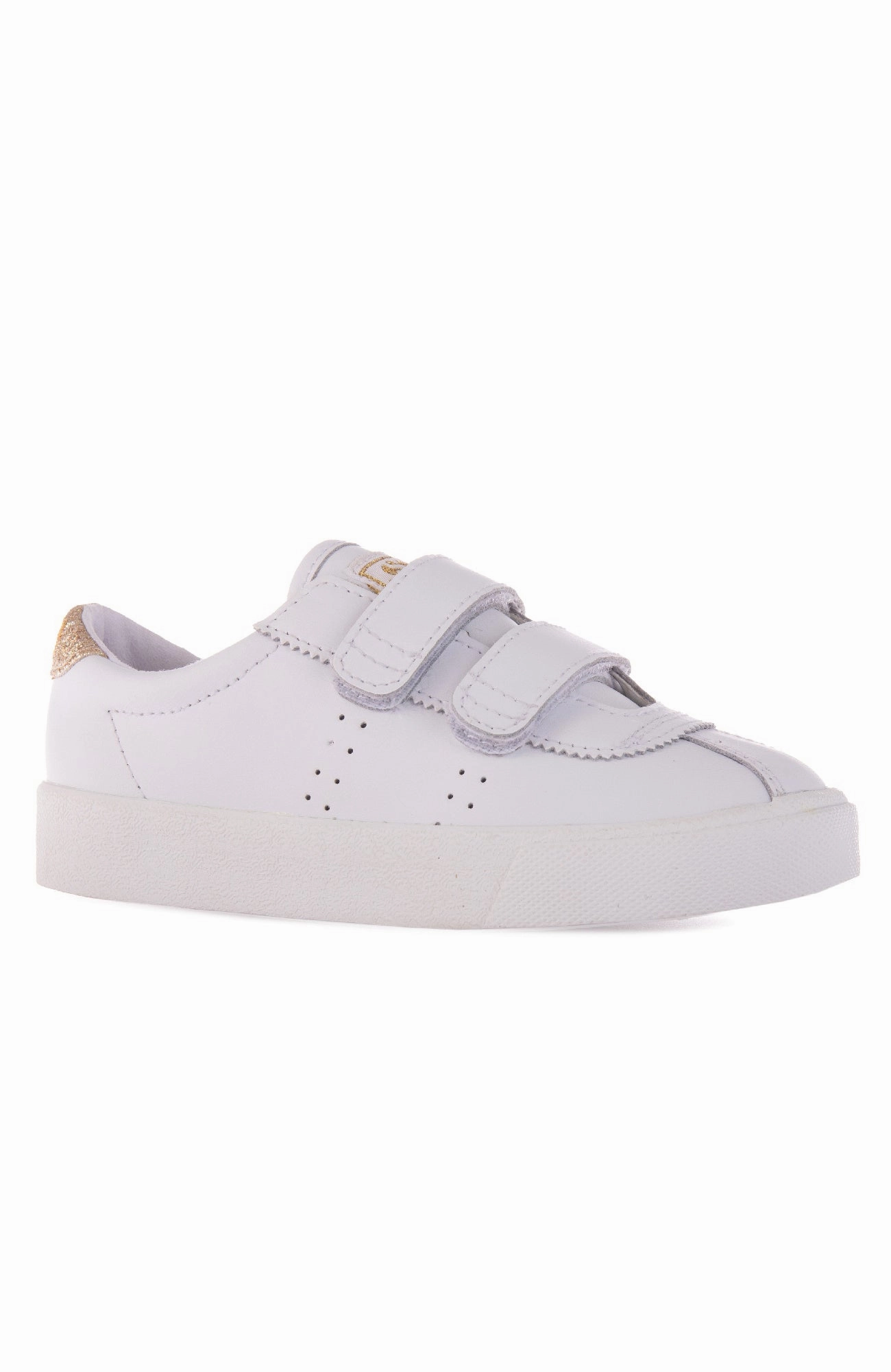 2843 Kids Club S Straps Leather White Slip   On Style