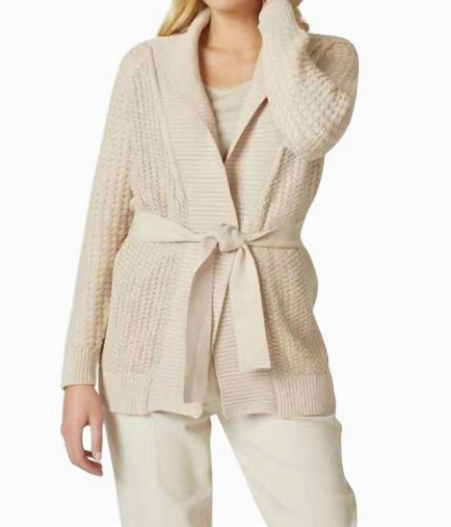 Shawl Cardigan In Sand Cold-Weather Apparel Perfect Comfort