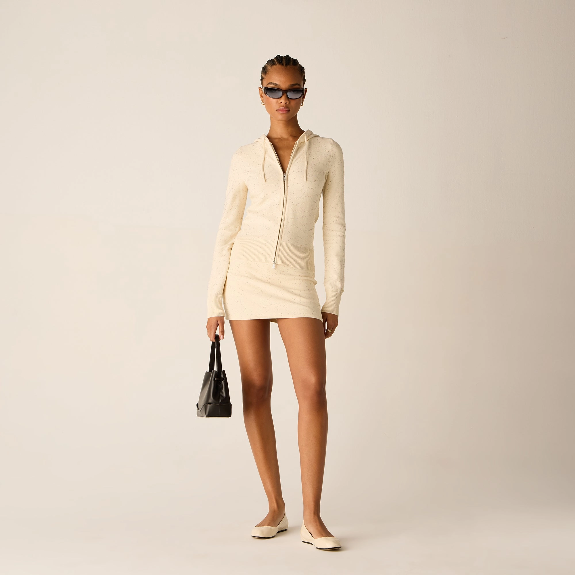 A Line Cut Kith Women Bardot Sequined Mini Skort - Sandrift