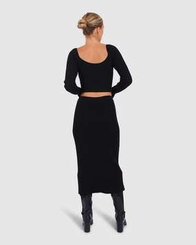 All My Life Knit Midi Skirt Cultural Event Breathable Lining