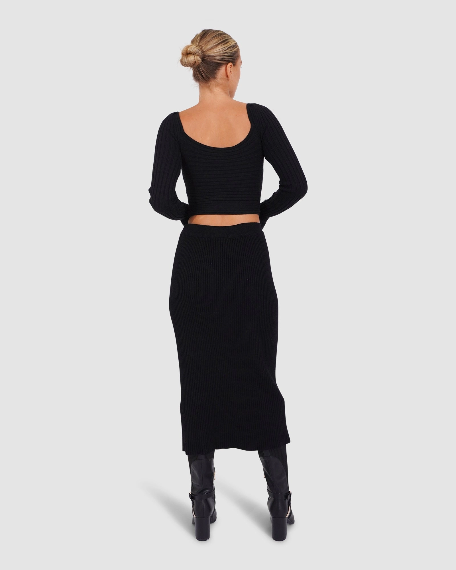 Outfit Focused All My Life Knit Midi Skirt