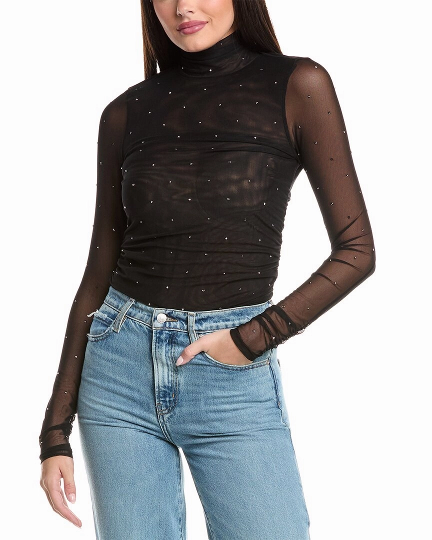 Comfy Essentials Cinq  Sept Mesh Turtleneck Top