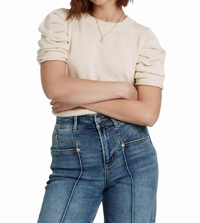 Moisture Wicking Technology Reinforced Shoulder Design Nahla Sweater Top In Birch