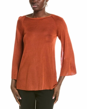 Lafayette 148 New York Bi Color A-Line Sweater Waffle Knit