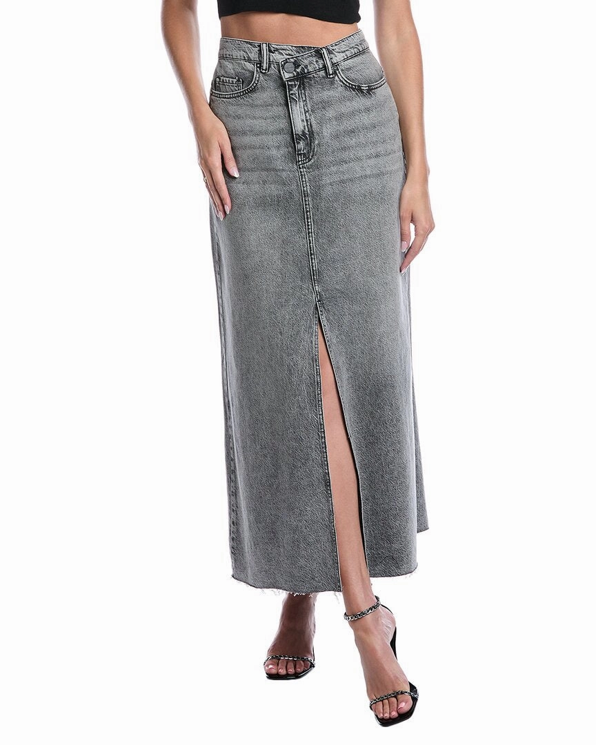 AllSaints Noir Maxi Skirt Ombre effect