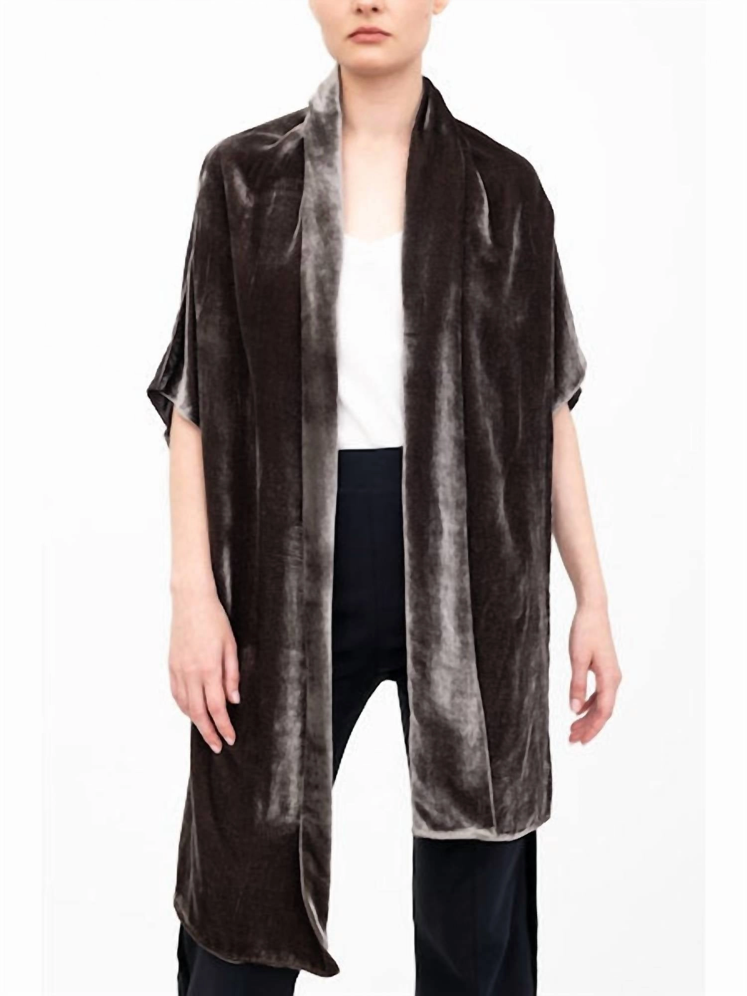 High Twist Yarn Structure Trendy Winter Amari Shrug With Silk Contrast In Java