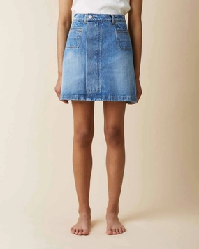 Amy Skirt In Denim Weekend Style High Elasticity Material