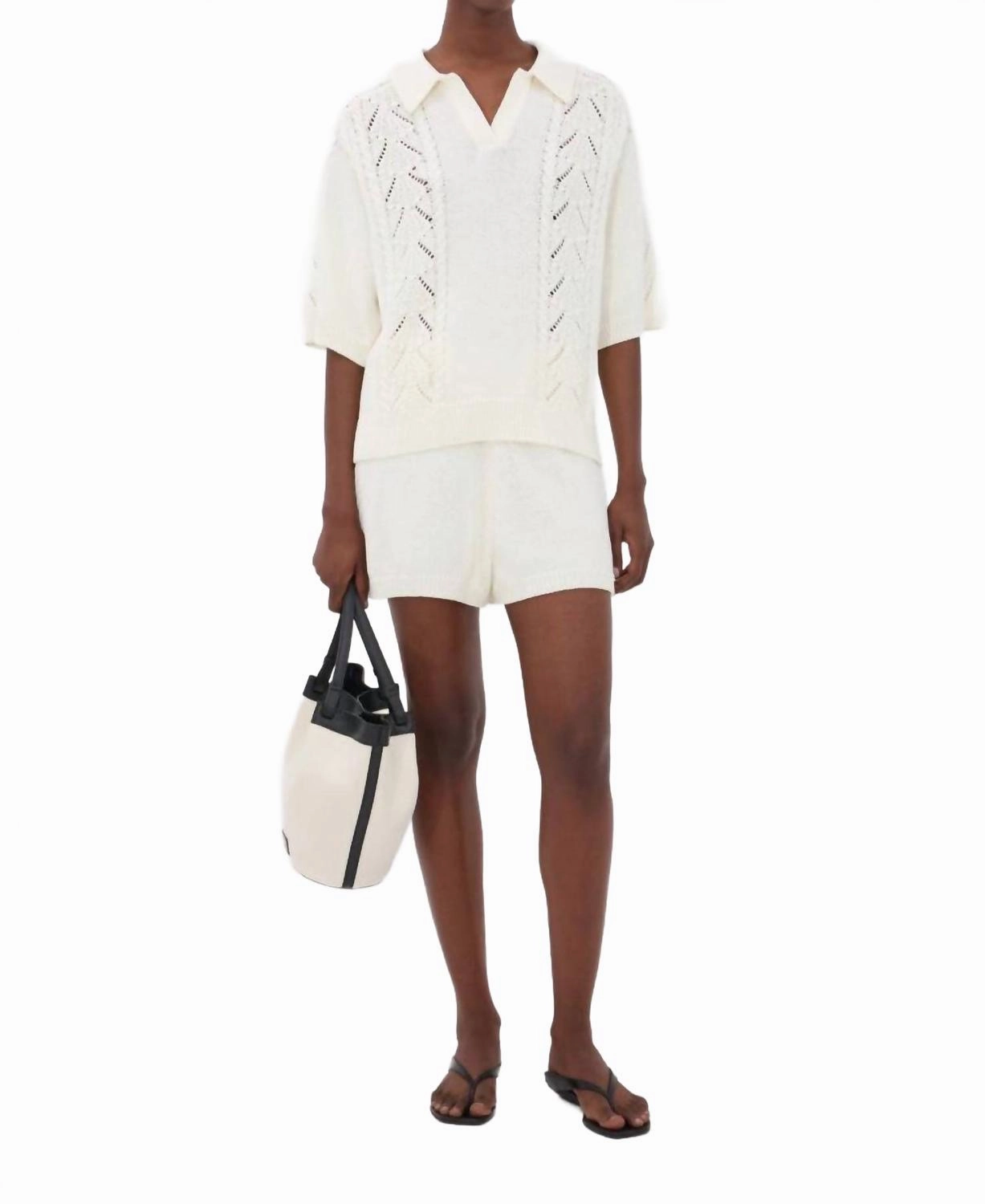 Andel Knitted Shorts In Ivory overalls