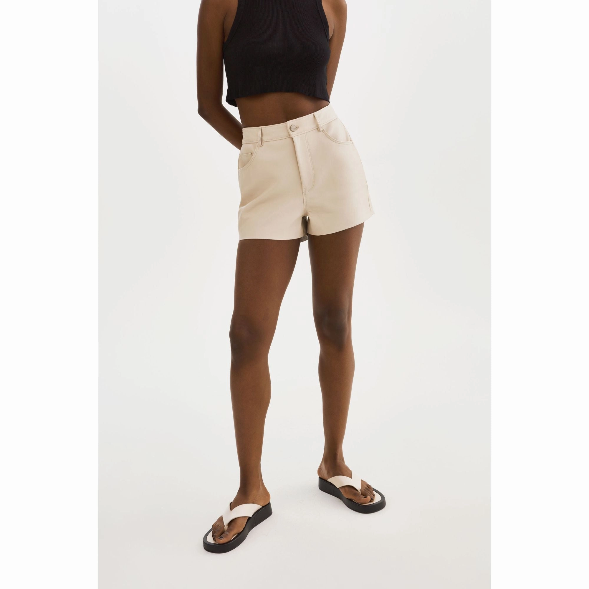 Daily Fit affordable choice Anika | Leather High-waisted Shorts