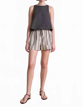 Non Binding Waistline Surf Striped Shorts In Multi